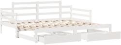 vidaXL fehér tömör fenyőfa kihúzható kanapéágy fiókkal 80x200 cm (3302240) (3302240)