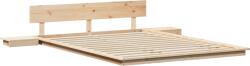 vidaXL Padlóágykeret éjjeli asztalokkal 140x200cm Tömör fából (872398) (872398)