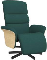 vidaXL sötétzöld szövet dönthető fotel lábtartóval (356605) (356605)