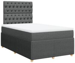 vidaXL sötétszürke szövet rugós ágy matraccal 120 x 190 cm (3292003) (3292003)
