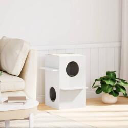 vidaXL Macskaház fehér 43x43x60 cm tömör fa fenyőfa (859302) (859302)