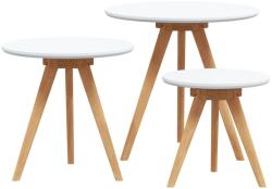 vidaXL Kávézóasztal Készlet Küszöbös Fából és Mérnöki Fából (42009908) (42009908)