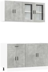 vidaXL 4 részes konyhai szekrény szett Kalmar betonszürke műszaki fa (3314875) (3314875)