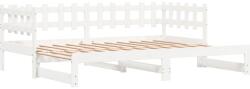 vidaXL fehér tömör fenyőfa kihúzható kanapéágy 2 x (80 x 200) cm (840386) (840386)