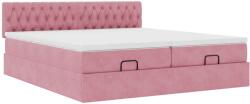 vidaXL Ottomán ágykeret matracokkal rózsaszín 180x200cm bársony (3312097) (3312097)