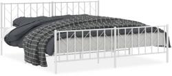 vidaXL fehér fém ágykeret fej- és lábtámlával 193 x 203 cm (374510) (374510)
