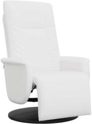 vidaXL fehér műbőr dönthető fotel lábtartóval (356510) (356510)