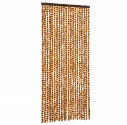 vidaXL okkersárga és fehér zsenília rovarfüggöny 90 x 200 cm (377400) (377400)