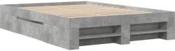 vidaXL betonszürke szerelt fa ágykeret 120 x 190 cm (3295516) (3295516)