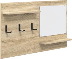 vidaXL Fali Kabáthorog polcokkal tárolóval tükörrel Sonoma tölgy 90 x 10 x 50 cm Faanyag (874517) (874517)
