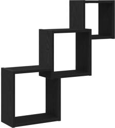 vidaXL fekete tölgy színű szerelt fa fali kocka polcok 68x15x68 cm (862410) (862410)