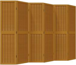 vidaXL 6 paneles barna tömör császárfa térelválasztó (358825) (358825)
