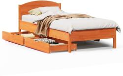 vidaXL viaszbarna tömör fenyőfa ágy matrac nélkül 90 x 200 cm (3301847) (3301847)