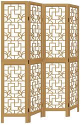 vidaXL 4 paneles barna tömör császárfa térelválasztó (358866) (358866)