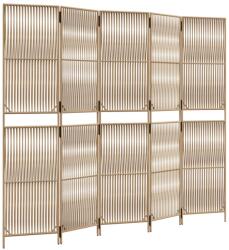 vidaXL bézs 5-paneles polyrattan térelválasztó (365399) (365399)