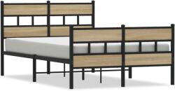 vidaXL sonoma tölgy színű fém ágykeret matrac nélkül 120 x 200 cm (4017118) (4017118)