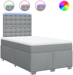 vidaXL világosszürke szövet rugós ágy matraccal 120 x 200 cm (3292769) (3292769)