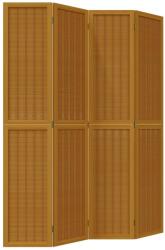vidaXL 4 paneles barna tömör császárfa térelválasztó (358819) (358819)
