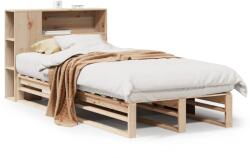 vidaXL tömör fa könyvespolcos ágy matrac nélkül 90 x 190 cm (3323908) (3323908)