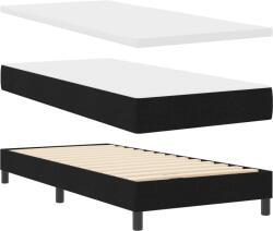 vidaXL Boxspring Ágy Matrac nélkül Fekete 100x200 cm Szövet (3340012) (3340012)