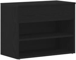 vidaXL Ülőpad Fekete Tölgy 60x30x45 cm Műanyag (862702) (862702)