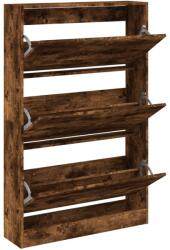 vidaXL füstös tölgyszínű szerelt fa cipőszekrény 80 x 21 x 125, 5 cm (839928) (839928)