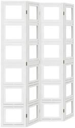 vidaXL 4 paneles fehér tömör császárfa térelválasztó (358691) (358691)