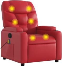 vidaXL piros műbőr dönthető masszázsfotel (372477) (372477)