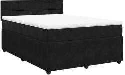 vidaXL fekete bársony rugós ágy matraccal 160x200 cm (3287784) (3287784)