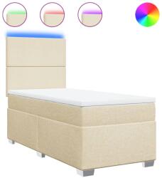 vidaXL krémszínű szövet rugós ágy matraccal 80 x 200 cm (3292613) (3292613)