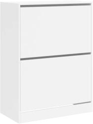 vidaXL fehér cipőszekrény 2 kihajtható fiókkal 80 x 42 x 108 cm (3214399) (3214399)