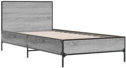 vidaXL sonoma tölgyszínű szerelt fa és fém ágykeret 75 x 190 cm (845560) (845560)