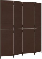 vidaXL barna 4-paneles polyrattan térelválasztó (365361) (365361)
