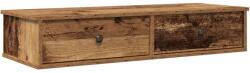 vidaXL antik fa szerelt fa falipolc fiókokkal 100 x 37, 5 x 19 cm (859966) (859966)