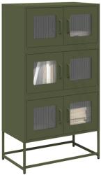 vidaXL Highboard olívazöld 68x39x123 cm Acél (853354 VidaXL) (853354 VidaXL)