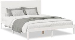 vidaXL fehér tömör fa extra hosszú ágykeret matrac nélkül 140 x 220 cm (3309286) (3309286)