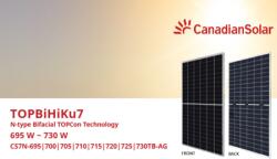 Canadian Solar Panou fotovoltaic bifacial Canadian Solar 710W TOPCon CS7N-730TB-AG eficienta 23.5 % (CS7N-710TB)