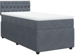 vidaXL sötétszürke bársony rugós ágy matraccal 90 x 200 cm (3287645) (3287645)