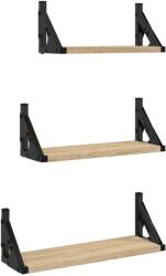 vidaXL 3 részes sonoma tölgy színű szerelt fa fali polc szett (836319) (836319)