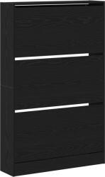 vidaXL Cipőtartó Fekete Tölgy 80x21x125, 5 cm Szerelt Fa (869104) (869104)