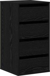 vidaXL Sarok Fiókos Szekrény Fekete Tölgy 40x41x76 cm Műgyanta (868912) (868912)