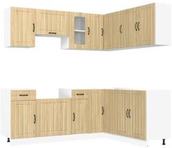 vidaXL 11 részes konyhaszekrény szett Kalmar sonoma tölgy műszaki fa (3314944) (3314944)