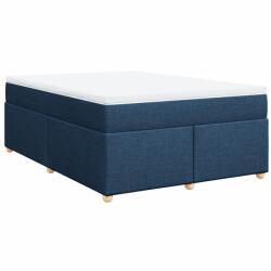 vidaXL kék szövet rugós ágy matraccal 160 x 200 cm (3285393) (3285393)