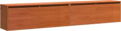 vidaXL Fali Szekrények 2 pcs Viaszbarna 100 x 30 x 35 cm Tömör fenyőfa (869862) (869862)