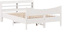 vidaXL fehér tömör fenyőfa ágykeret fejtámlával 140 x 200 cm (3307045) (3307045)