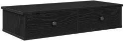 vidaXL Falipolc fiókokkal fekete 80x31x17 cm műszaki fa (859951) (859951)