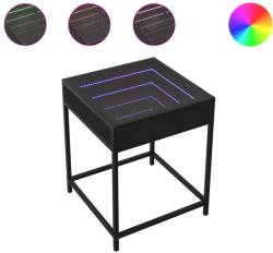 vidaXL fekete végtelen hatású LED-es dohányzóasztal 40 x 40 x 51 cm (847672) (847672)
