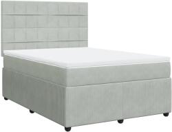 vidaXL világosszürke bársony rugós ágy matraccal 140x200 cm (3292358) (3292358)