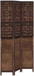 vidaXL 3 paneles sötétbarna tömör császárfa térelválasztó (358704) (358704)