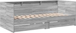 vidaXL szürke sonoma színű szerelt fa kanapéágy fiókokkal 75 x 190 cm (3280865) (3280865)